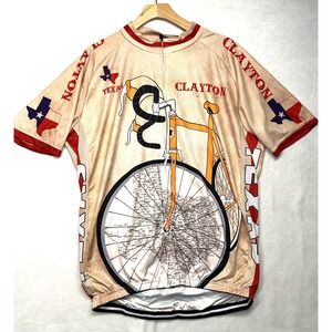 Clayton‎ Texas Cycling Jersey Mens 4XL New Map Bike Graphic Short Sleeve Zip Up
